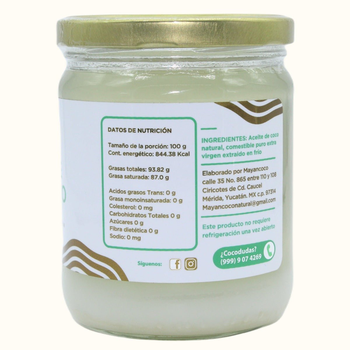 ACEITE DE COCO EXTRAVIRGEN NATURAL ORGANICO COMESTIBLE