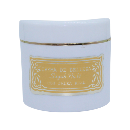 Tarro de crema humectante nocturna Sayab-Nicté con jalea real pura artesanal