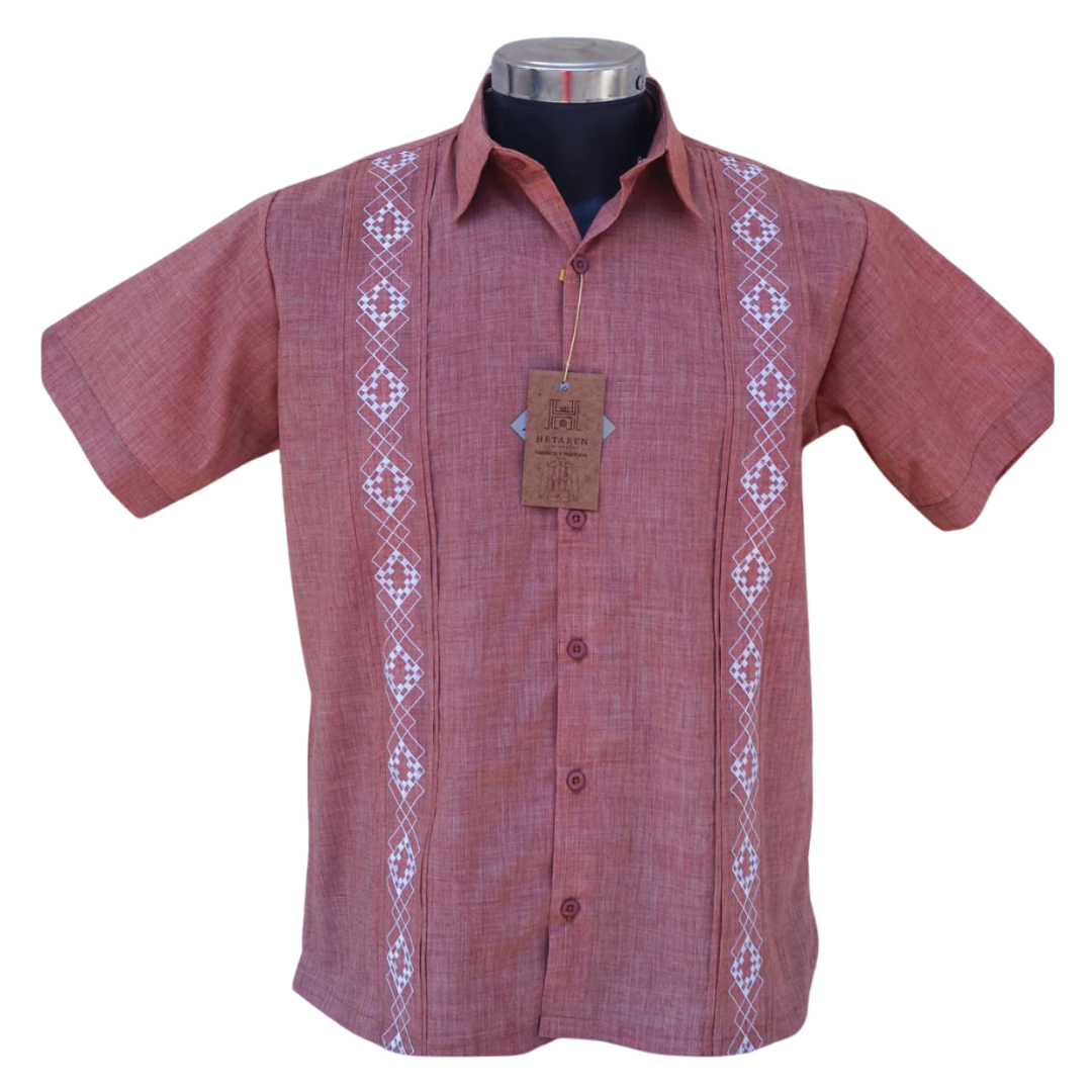 Guayabera Yucateca Rosa Manga Corta - Hetaren