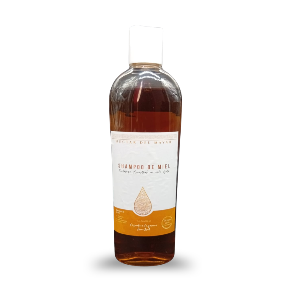 Shampoo de miel natural Néctar del Mayab 500ml para hidratación y brillo del cabello.