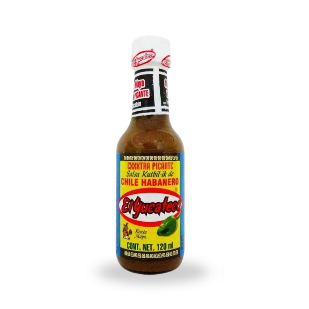 Salsa El Yucateco Kutbil-Ik extra picante de chile habanero tamulado